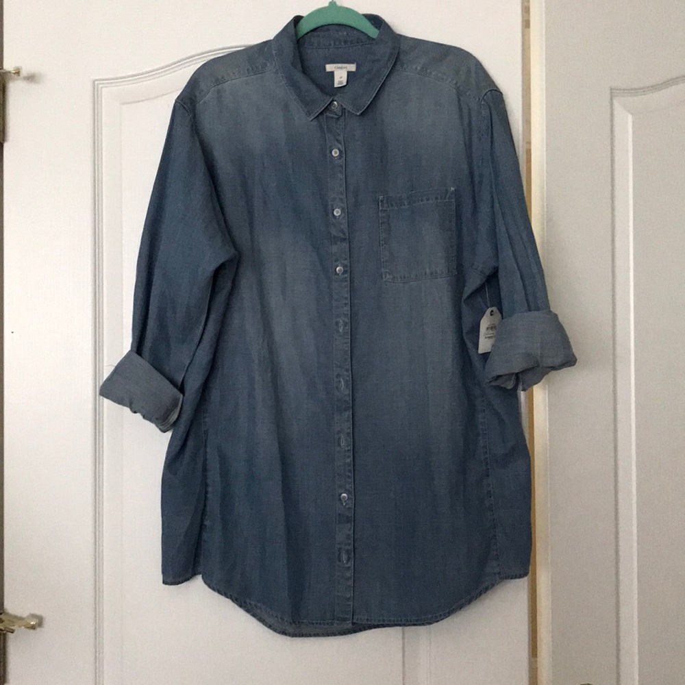 New Caslon Blue Medium Indigo Shirt Size XL